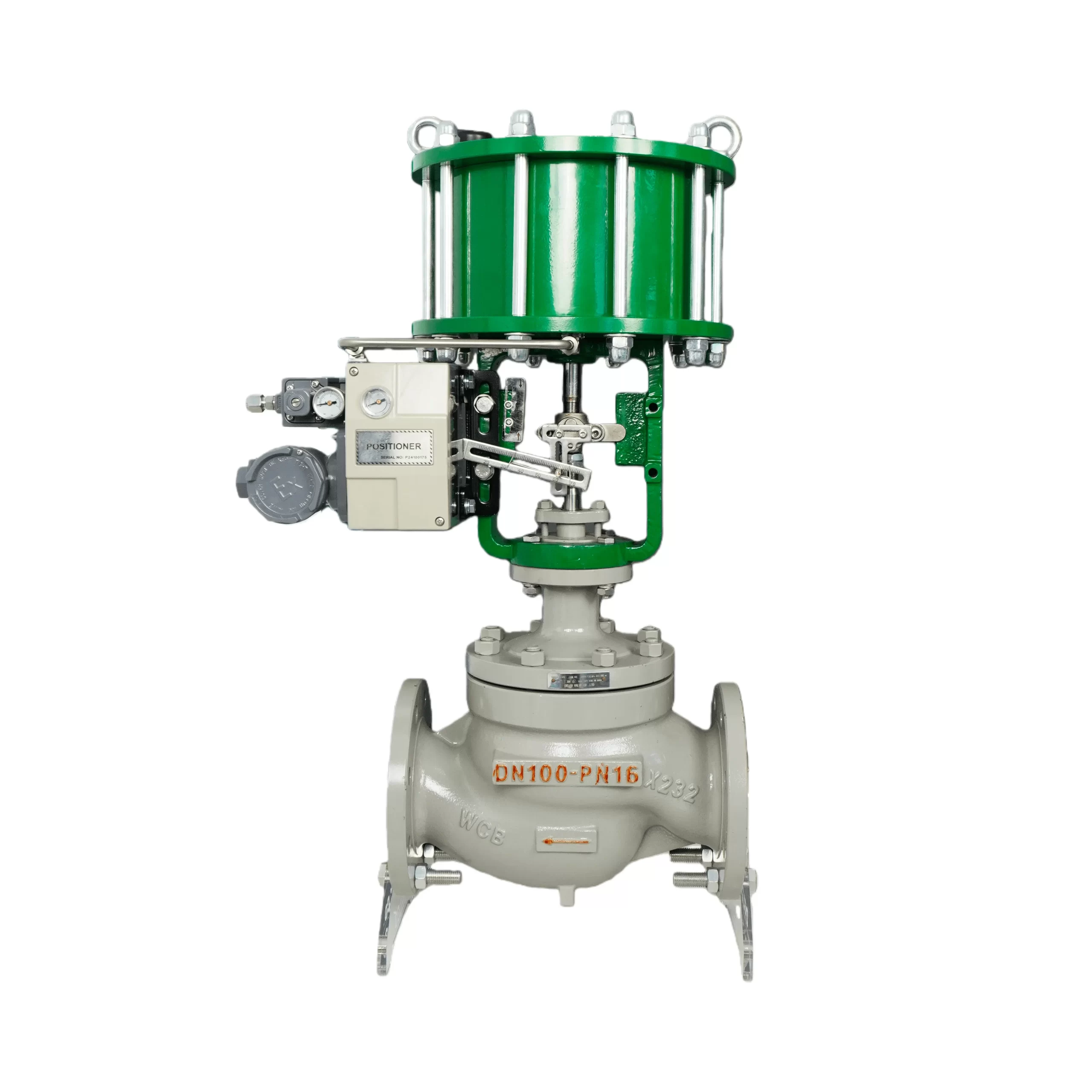 منظر جانبي لصمام التحكم الهوائي مزدوج الفعل ZJHM مع محدد الوضع