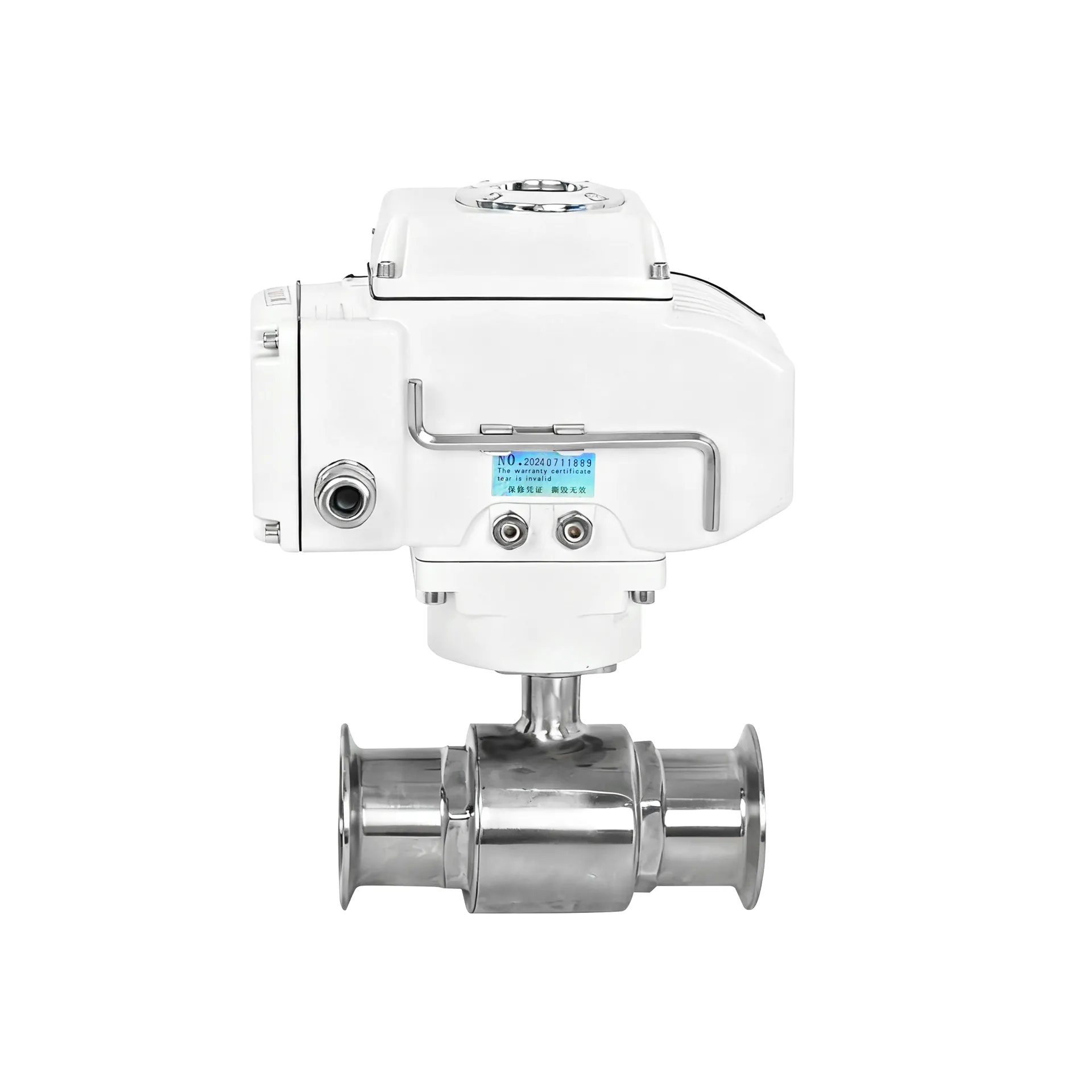 صمام كرة ملقط صحي كهربائي DK55-2WS – منظر خلفي