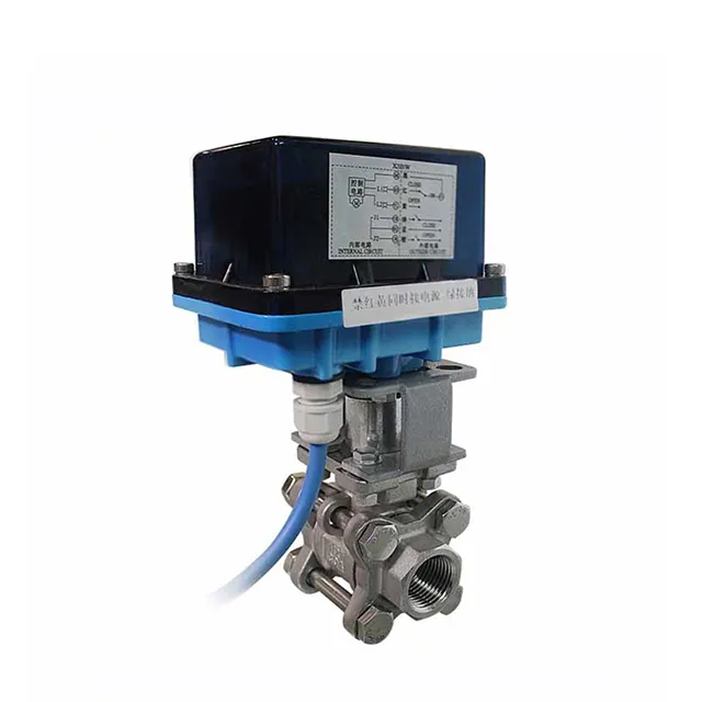 صمام كرة كهربائي صغير مقاوم للانفجار مكون من 3 قطع 2