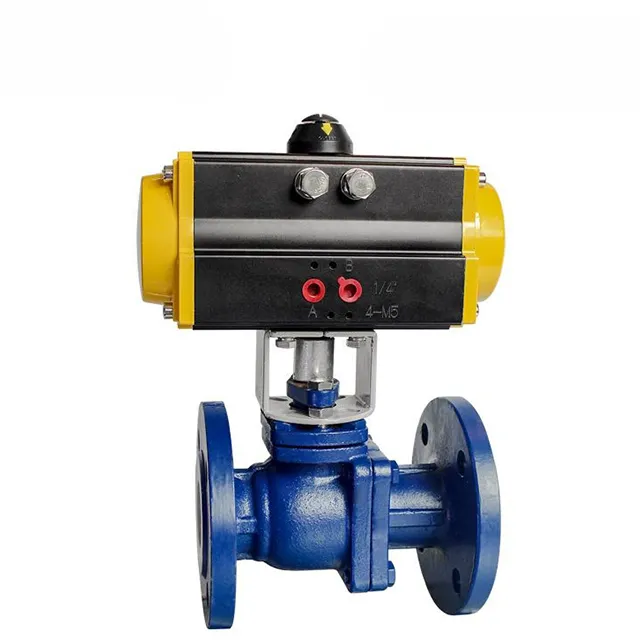 تفصيل بطانة الفلور PTFE داخل صمام كرة هوائية ذات حافة لمقاومة قوية للتآكل