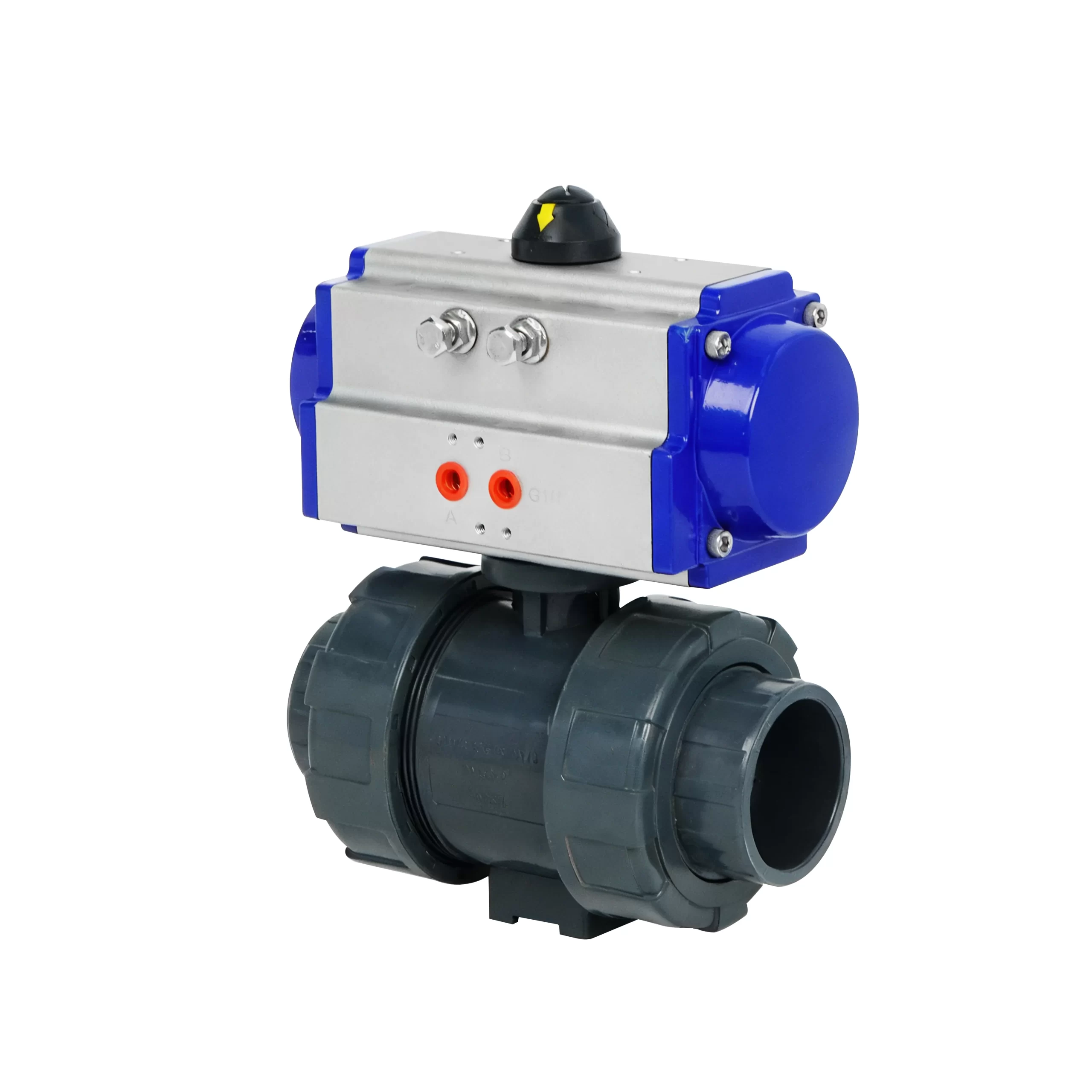 DK66-PL Pneumatic UPVC Double Union Ball Valve 4