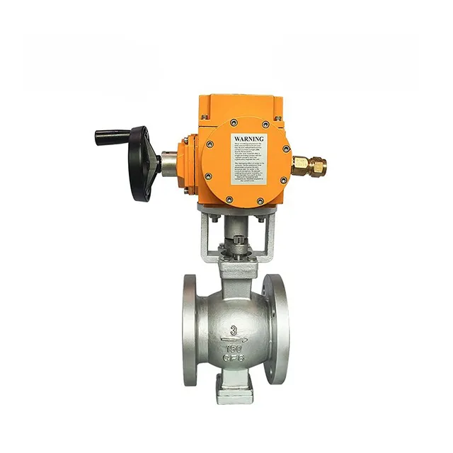 صمام كرة V من الفولاذ المقاوم للصدأ مقاوم للانفجار EX-DKV55-VF 1