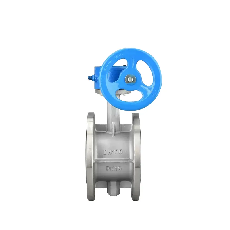 صمام فراشة يدوي من الفولاذ المقاوم للصدأ ذو حواف 2