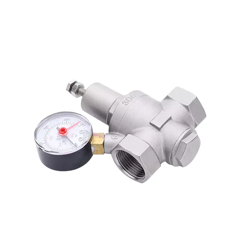 Brass Pressure Reducing Valve with Gauge2