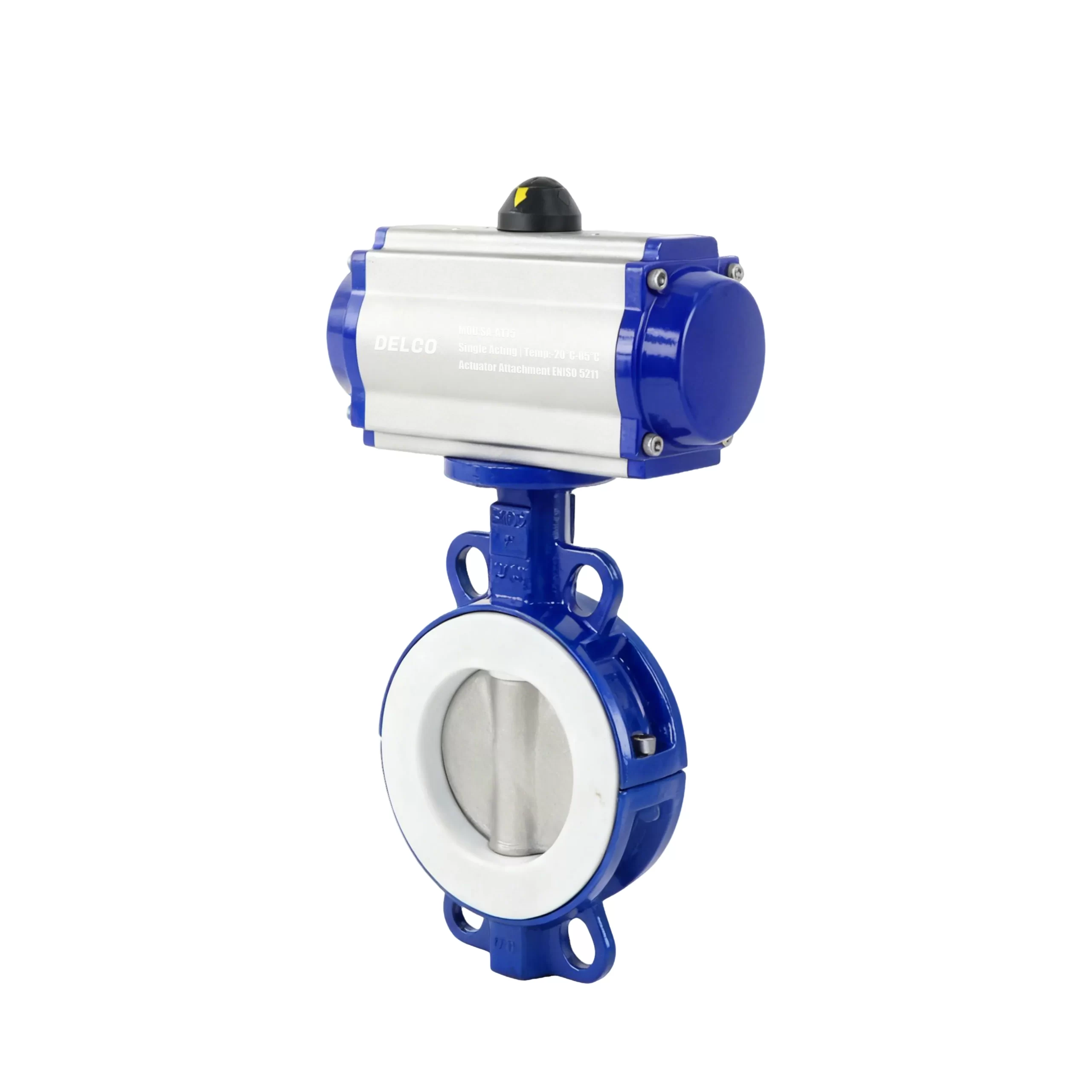 DK67-DC Pneumatic Cast Iron Lined Fluorine Butterfly Valve 1