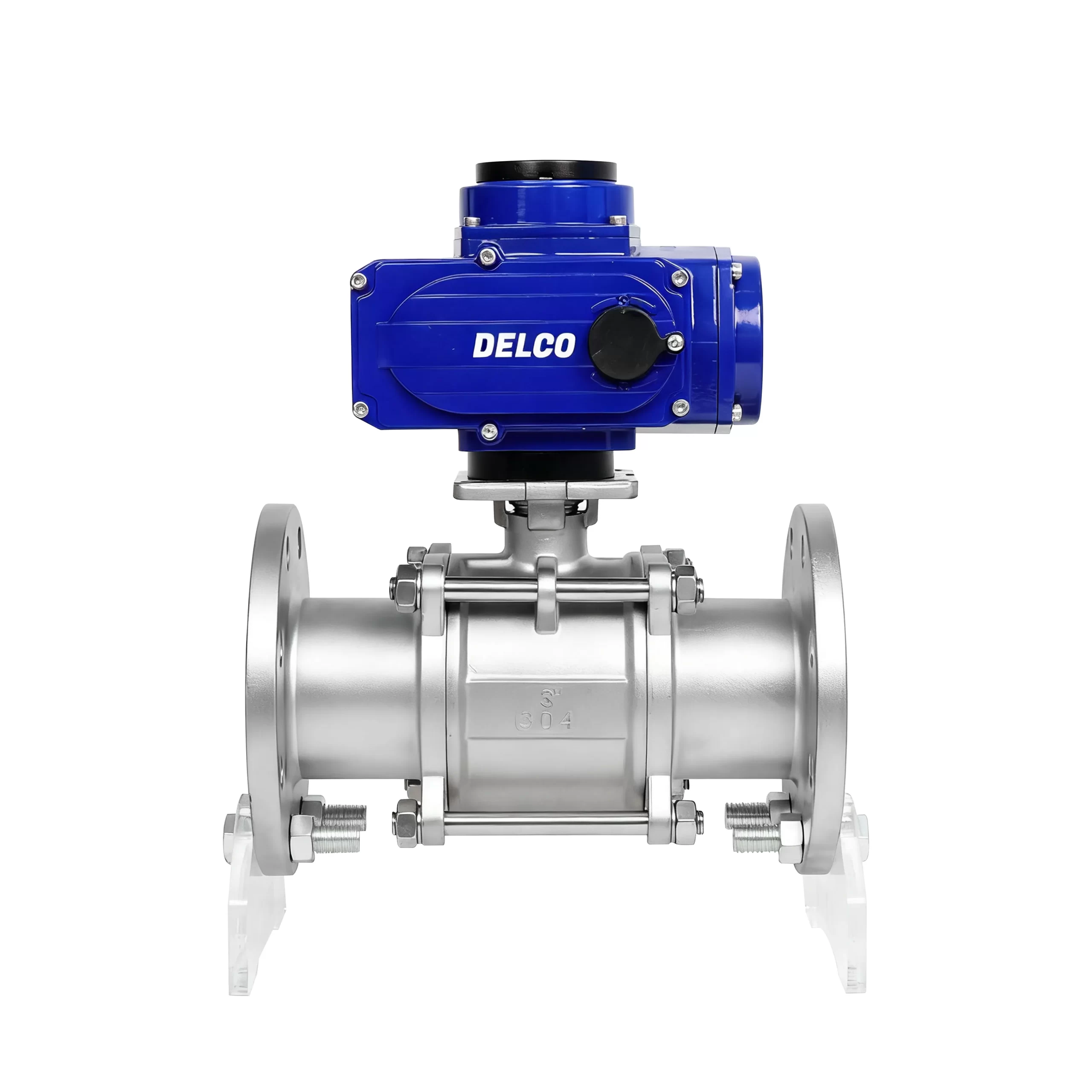 IP67-DK55-3PF Electric Three-Piece Stainless Steel Flanged Ball Valve 2