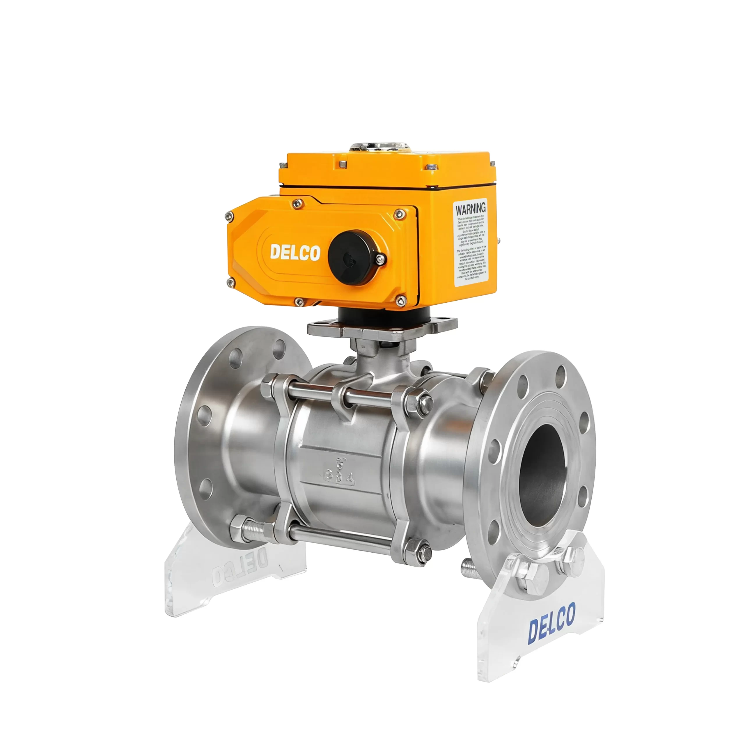 IP67-DK55-3PF Electric Three-Piece Stainless Steel Flanged Ball Valve 5