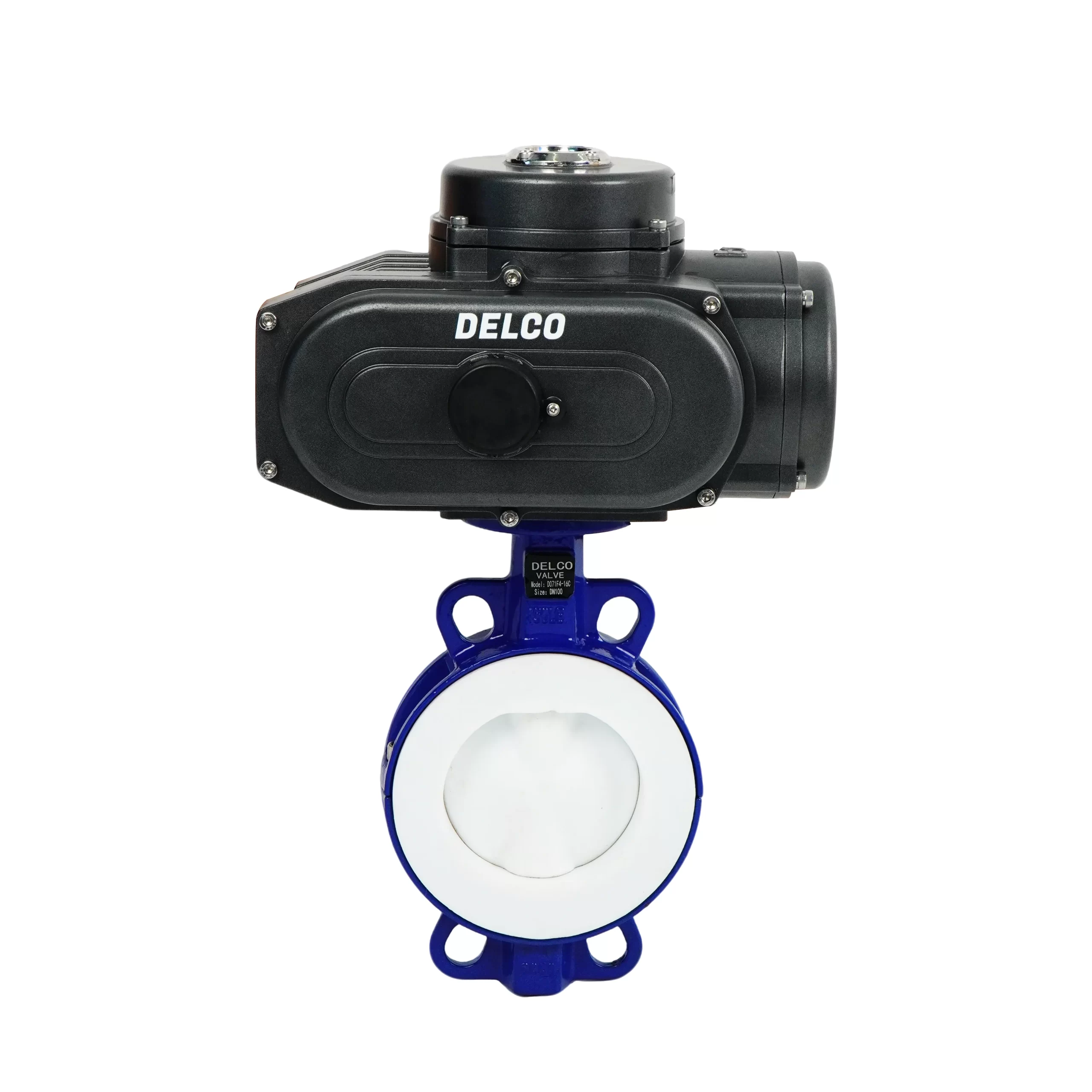 IP67-DK56-DC Electric Cast Iron Laminated Fluorine Butterfly Valve 8