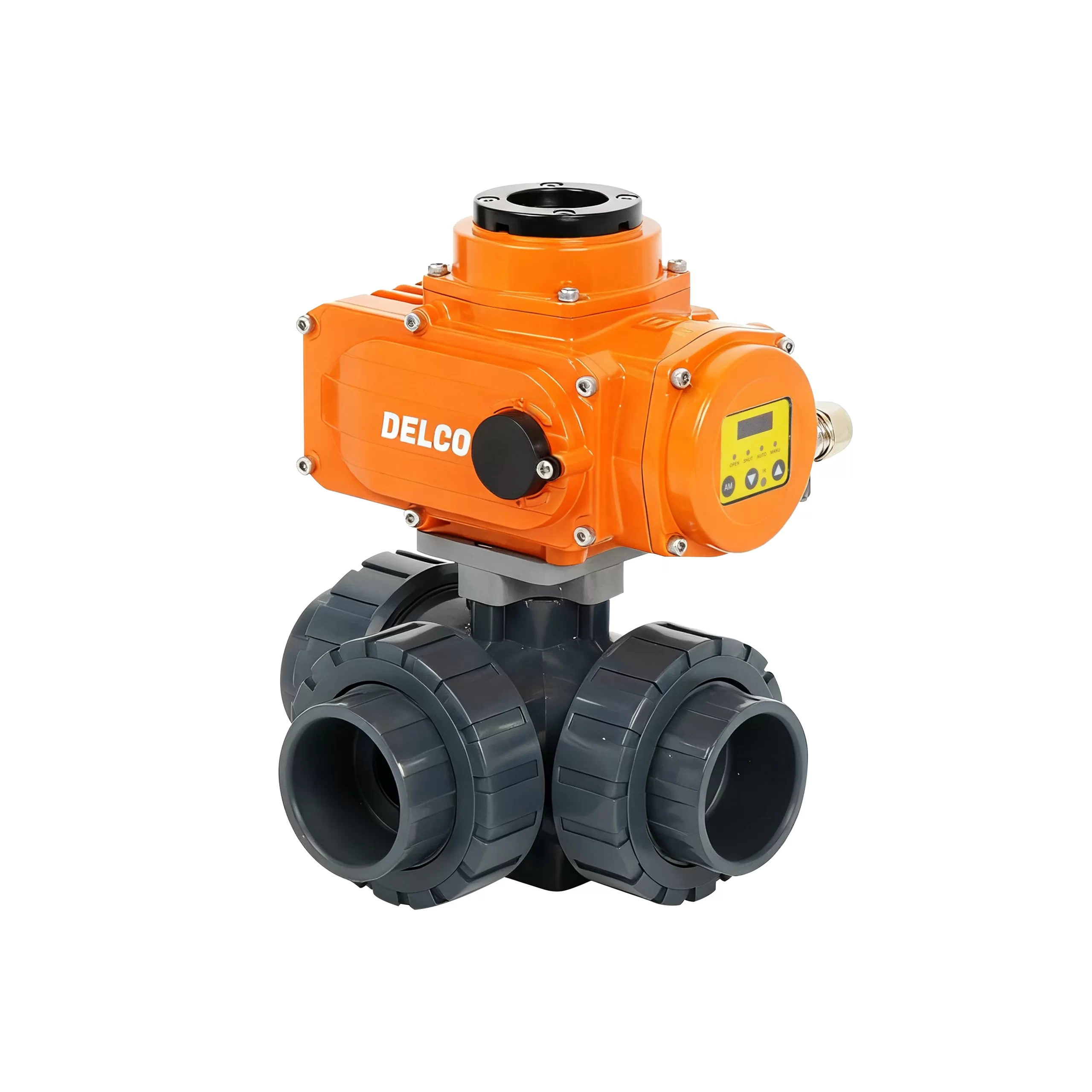 IP67-DKS55-3PL Electric Tee Plastic UPVC Double Union Ball Valve 5