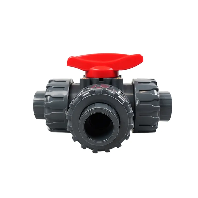 Manual three-way plastic UPVC ball valve 4